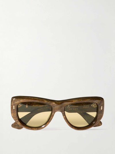 Jacques Marie Mage The Sud square-frame marbled acetate sunglasses at Collagerie