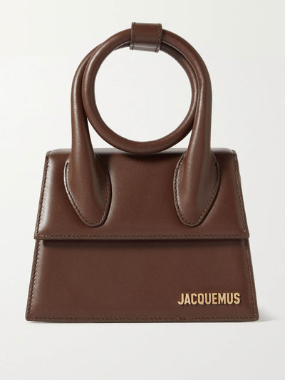 Jacquemus Brown Le Chiquito Noeud leather shoulder bag at Collagerie