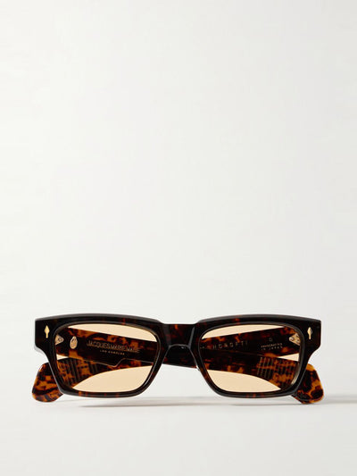 Jacques Marie Mage Ashcroft rectangular-frame tortoiseshell acetate and gold-tone sunglasses at Collagerie