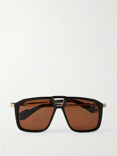 Jacques Marie Mage Savoy aviator-style titanium and acetate sunglasses at Collagerie