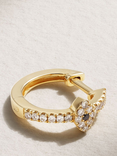 Jacquie Aiche 14kt gold diamond single hoop earrings at Collagerie