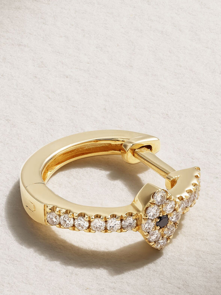 14kt gold diamond single hoop earrings Jewellery and Watches Jacquie Aiche    - Collagerie