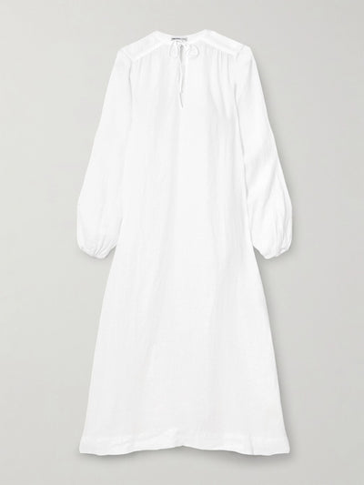 James Perse Tie-detailed linen midi dress at Collagerie