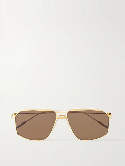 Jacques Marie Mage Jagger aviator-style two-tone titanium sunglasses at Collagerie