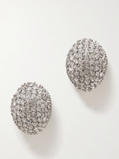 Jennifer Behr Tinsel rhodium-plated crystal earrings at Collagerie