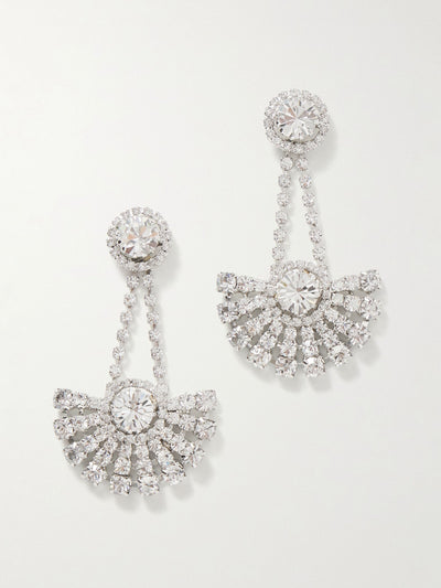 Jennifer Behr Velma rhodium-plated crystal earrings at Collagerie