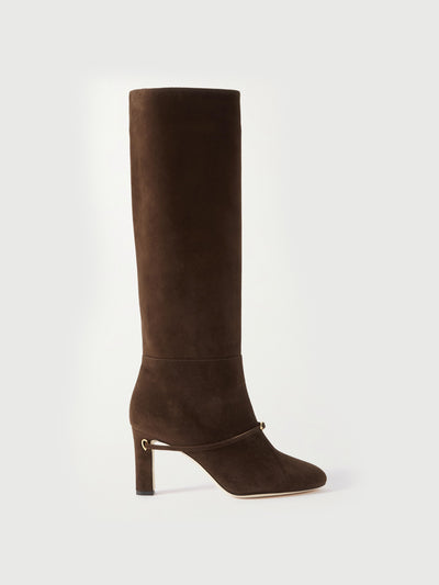 Jennifer Chamandi Brown suede boots at Collagerie