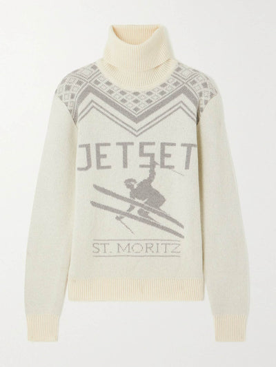 Jetset Intarsia wool turtleneck sweater at Collagerie