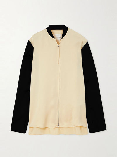 Jil Sander Color-block satin jacket at Collagerie