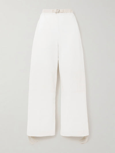 Jil Sander Belted embroidered cotton straight-leg pants at Collagerie