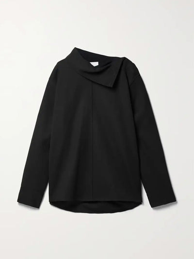 Jil Sander Draped wool-twill shirt at Collagerie