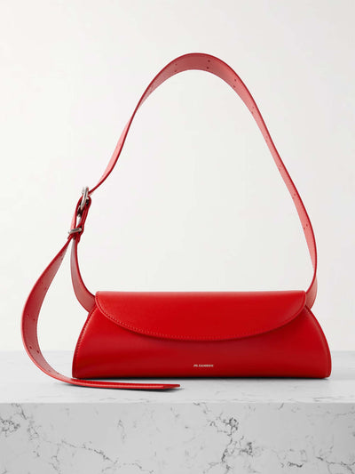 Jil Sander Cannolo small leather shoulder bag at Collagerie