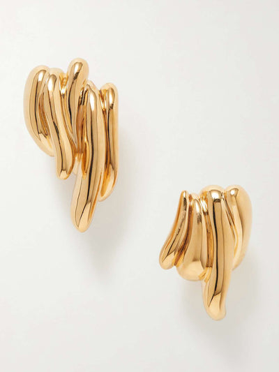 Jil Sander Gold-tone earrings at Collagerie