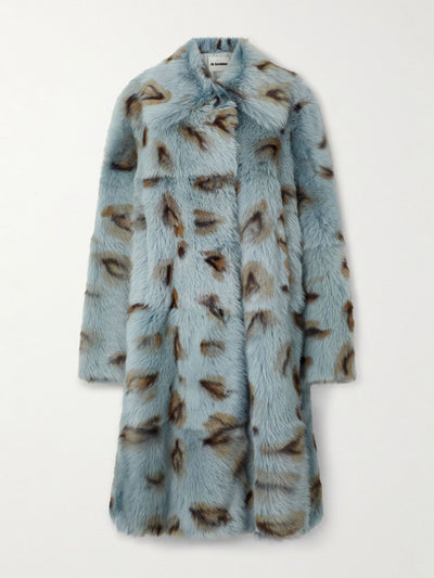 Jil Sander Oversized leopard-print shearling coat at Collagerie