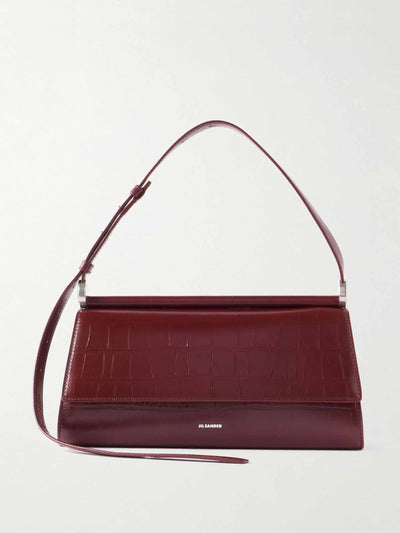 Jil Sander Ghost E/W croc-effect leather shoulder bag at Collagerie