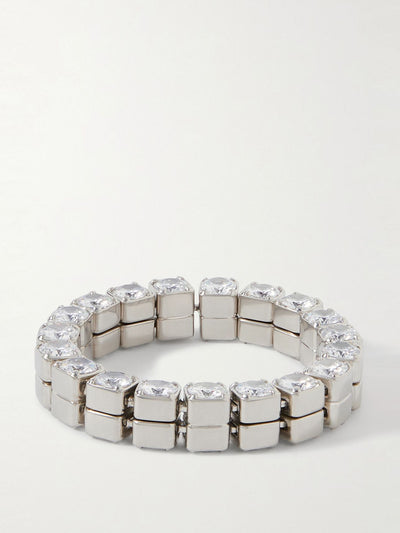 Jil Sander Silver-tone crystal bracelet at Collagerie