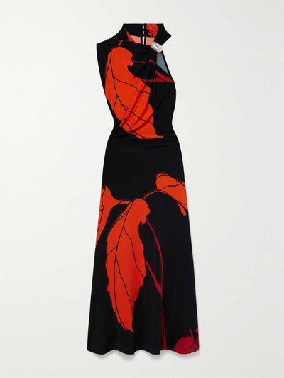 Johanna Ortiz Asymmetric embellished floral-print stretch-jersey maxi dress at Collagerie