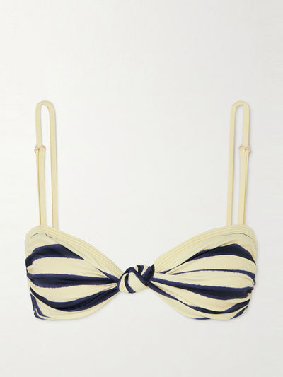 Johanna Ortiz Bandana Marinera knotted striped recycled bikini top at Collagerie