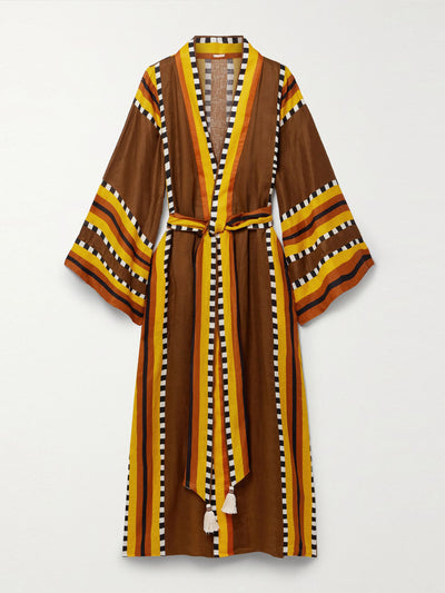 Johanna Ortiz Karibu printed linen robe at Collagerie