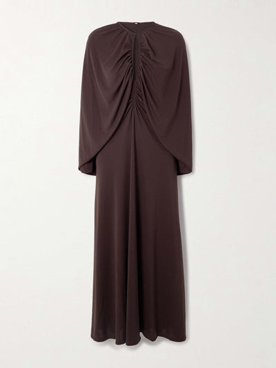 Johanna Ortiz Silent Solstice cape-effect satin-jersey midi dress at Collagerie