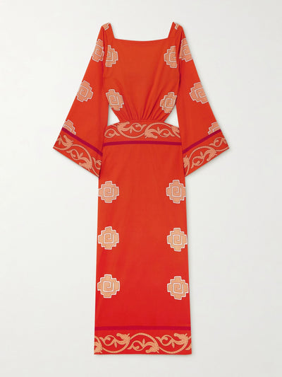 Johanna Ortiz Underwater Sanctuary open-back printed cotton-poplin maxi dress at Collagerie