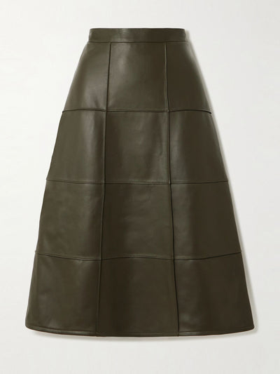 Joseph Keller paneled leather midi skirt at Collagerie