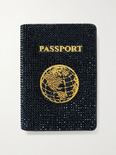 Judith Leiber Couture Crystal-embellished leather passport holder at Collagerie