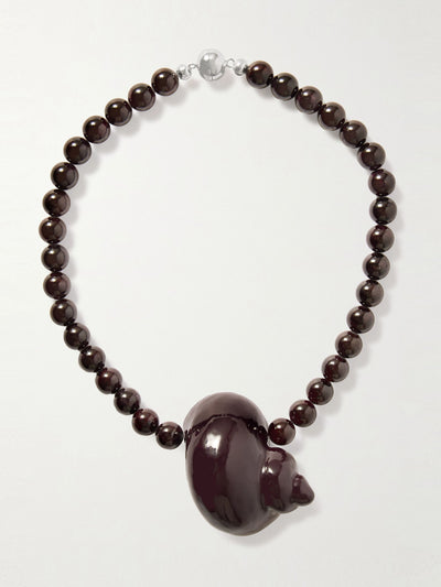 Julietta Mykonos rhodium-plated garnet necklace at Collagerie