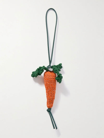 JW Anderson Carrot crocheted cotton and leather bag charm at Collagerie