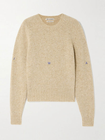 JW Anderson Embroidered merino wool and mohair-blend sweater at Collagerie