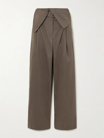 JW Anderson Layered cotton-gabardine wide-leg pants at Collagerie