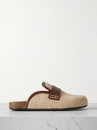 JW Anderson Leather-trimmed textured-canvas clogs at Collagerie