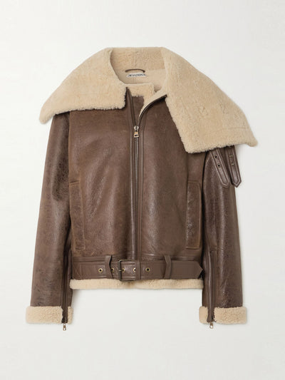 JW Anderson Oversized belted shearling jacket at Collagerie