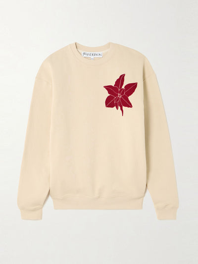 JW Anderson Flocked organic cotton-jersey sweatshirt at Collagerie