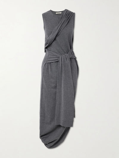 JW Anderson Tie-detailed wrap-effect knitted maxi dress at Collagerie