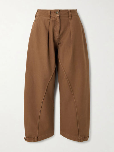 JW Anderson Twisted Seam appliquéd cotton-twill wide-leg pants at Collagerie