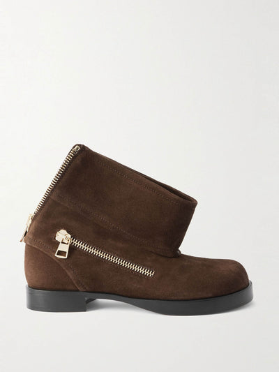 JW Anderson Zip-detailed suede ankle boots at Collagerie
