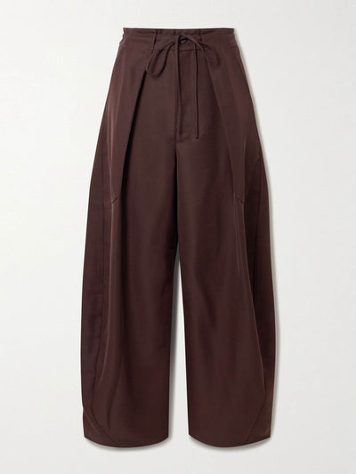 Kallmeyer Clemence pleated wool-blend barrel-leg pants at Collagerie