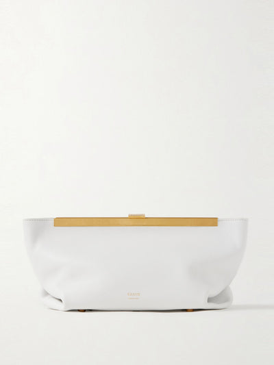 Khaite Aimee leather clutch at Collagerie