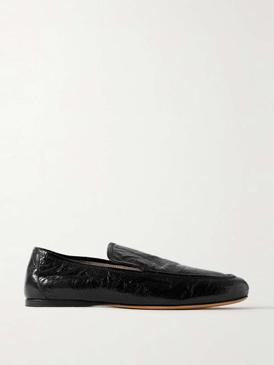 Khaite Alessio glossed textured-leather loafers at Collagerie