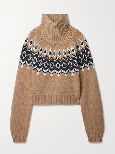 Khaite Amaris oversized Fair Isle cashmere-blend turtleneck sweater at Collagerie