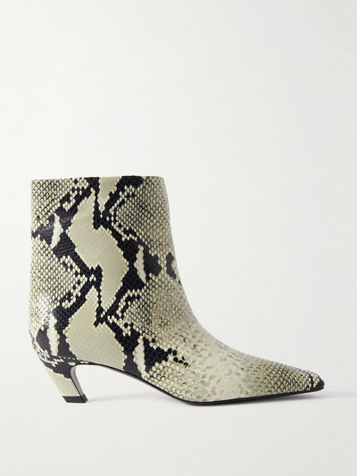 Khaite Arizona snake-effect leather ankle boots at Collagerie
