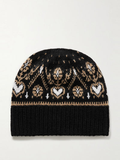Khaite Avers Fair Isle cashmere beanie at Collagerie