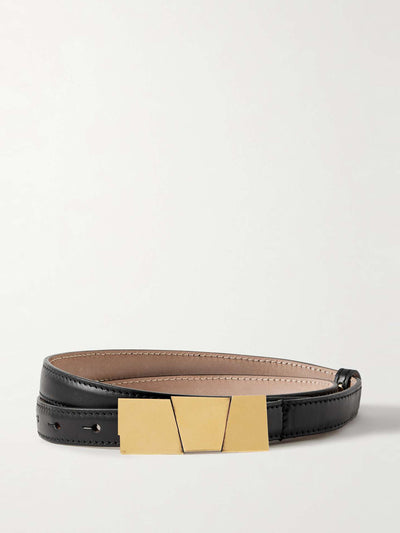Khaite Axel gold-tone and leather belt at Collagerie