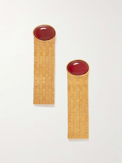 Khaite Chronos gold-plated agate earrings at Collagerie