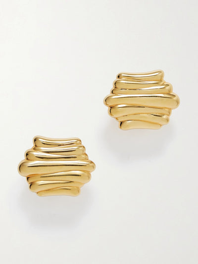 Khaite Crema gold-plated earrings at Collagerie