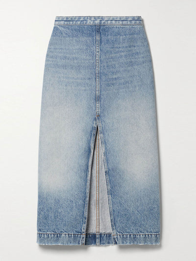 Khaite Denim midi skirt at Collagerie