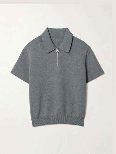 Khaite Gulliame wool-blend polo top at Collagerie