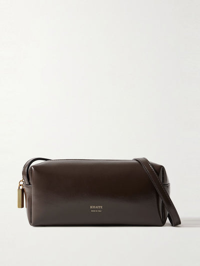 Khaite Kye glossed-leather shoulder bag at Collagerie