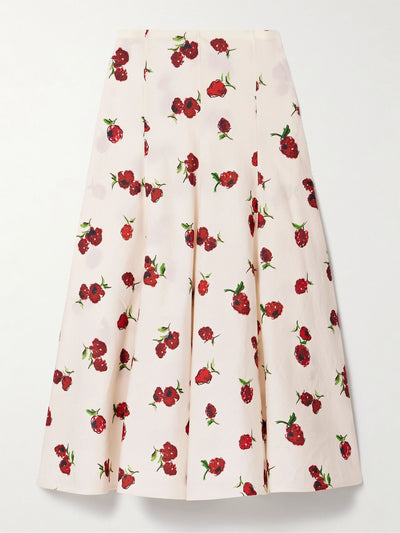 Khaite Lenno silk and cotton-blend midi skirt at Collagerie